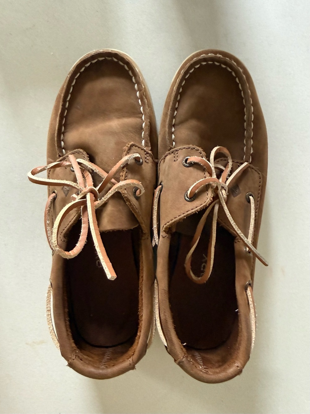 Sperry Brown Leather Kids Boat Shoes